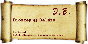 Diószeghy Balázs névjegykártya