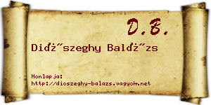 Diószeghy Balázs névjegykártya