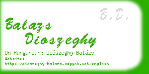 balazs dioszeghy business card